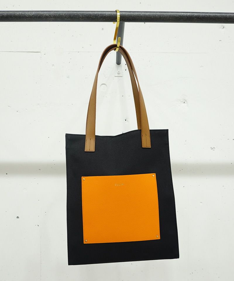 【CULLNI(クルニ)】Leather Pocket Canvas Mini Tote トートバッグ(BG-042)