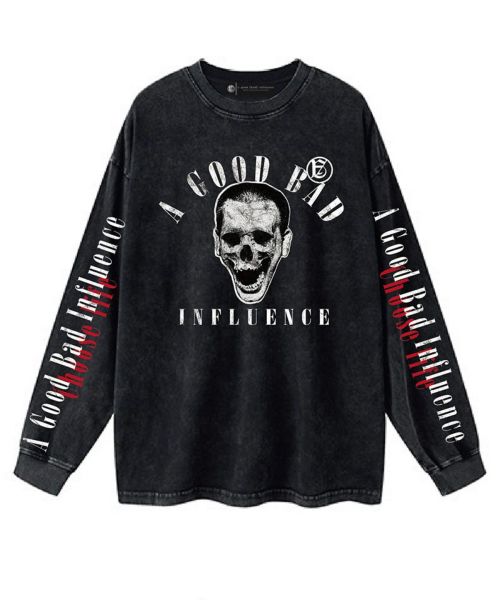 A Good Bad Influence(ア グッド バッド インフルエンス)】 SINGLE SKULL FACE LONG SLEEVE  T-SHIRT カットソー(AGBI-24AW-LS02) | CAMBIO カンビオ