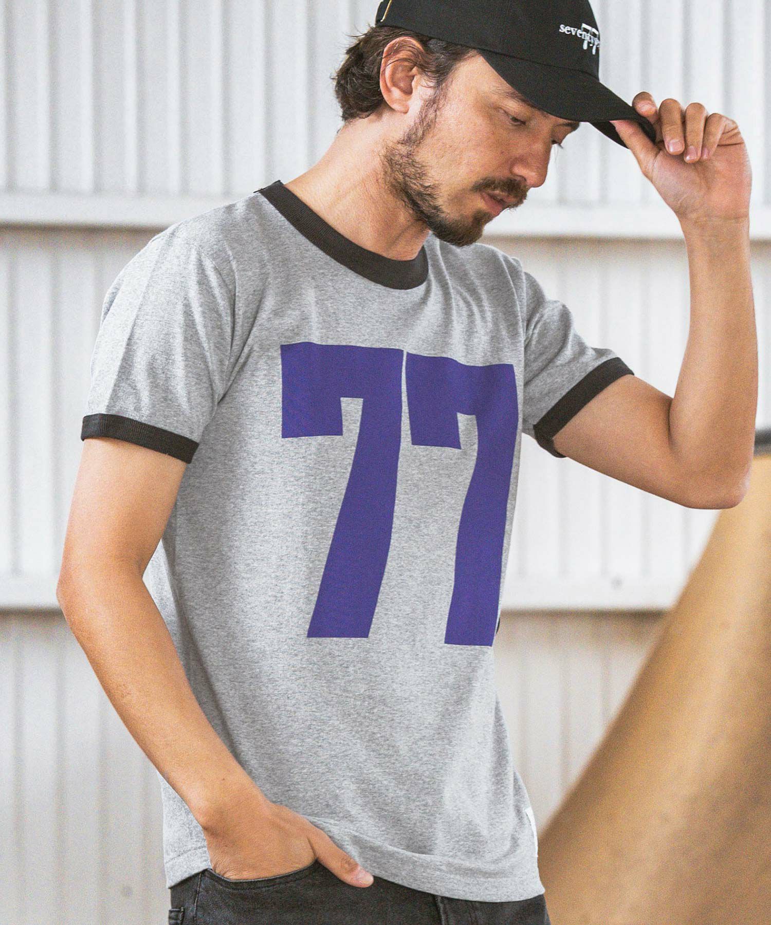 50%OFF【seventy seven(セブンティセブン)】middle onz S-S ringer t