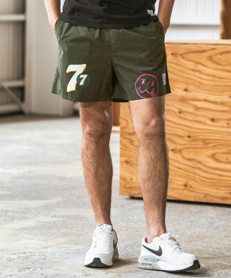seventy seven(セブンティセブン)】taffeta short pants