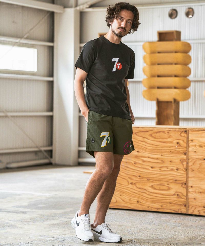 seventy seven(セブンティセブン)】taffeta short pants
