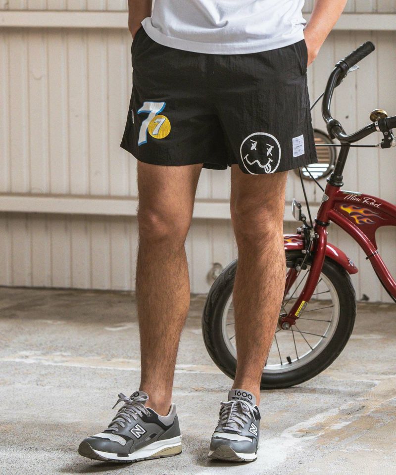 seventy seven(セブンティセブン)】taffeta short pants