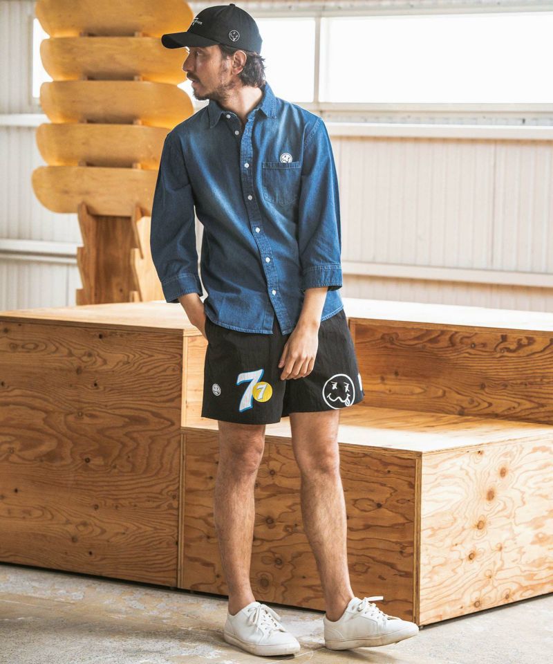 seventy seven(セブンティセブン)】taffeta short pants