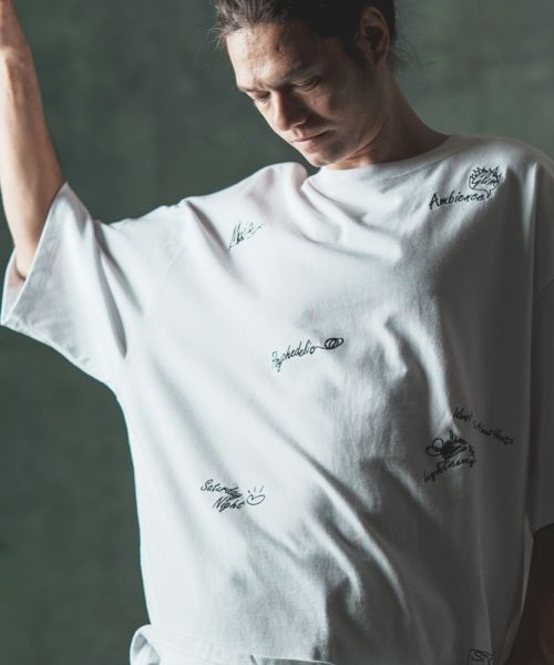 30%OFF【GLIMCLAP(グリムクラップ)】Dotted with embroidery oversized T-shirt Tシャツ(16-083-gls-ce)