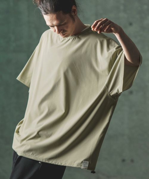 【GLIMCLAP(グリムクラップ)】 Mesh fabric oversized T-shirt Tシャツ(16-070-gls-ce)