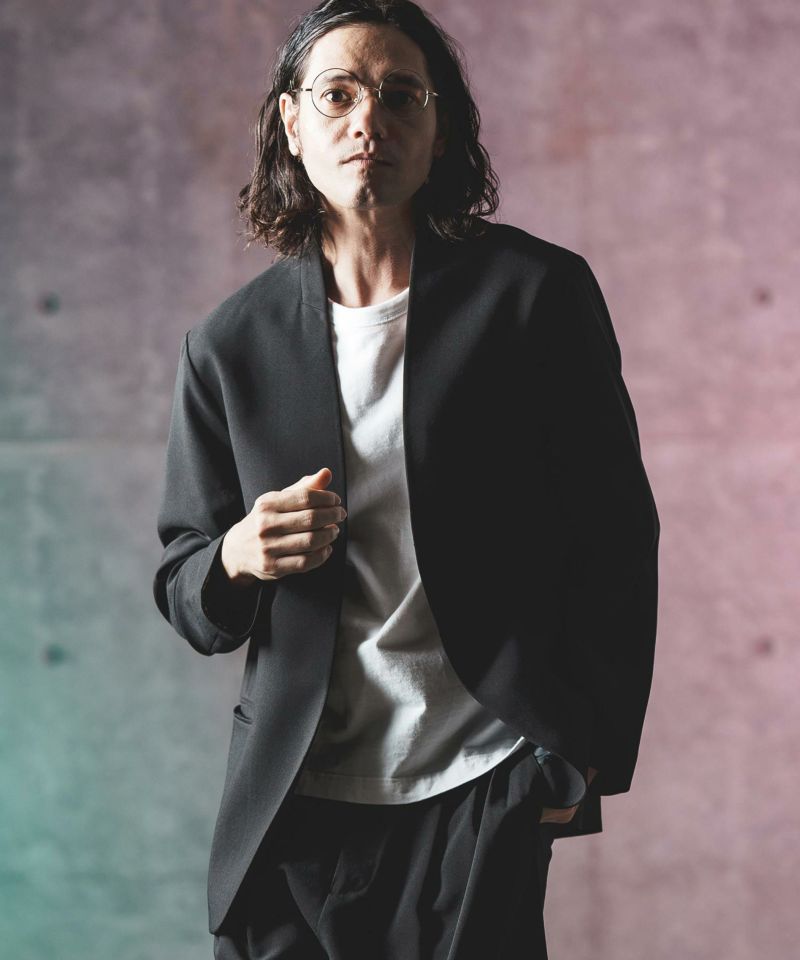GLIMCLAP(グリムクラップ)】 Minimal detail jacket ボタンレス
