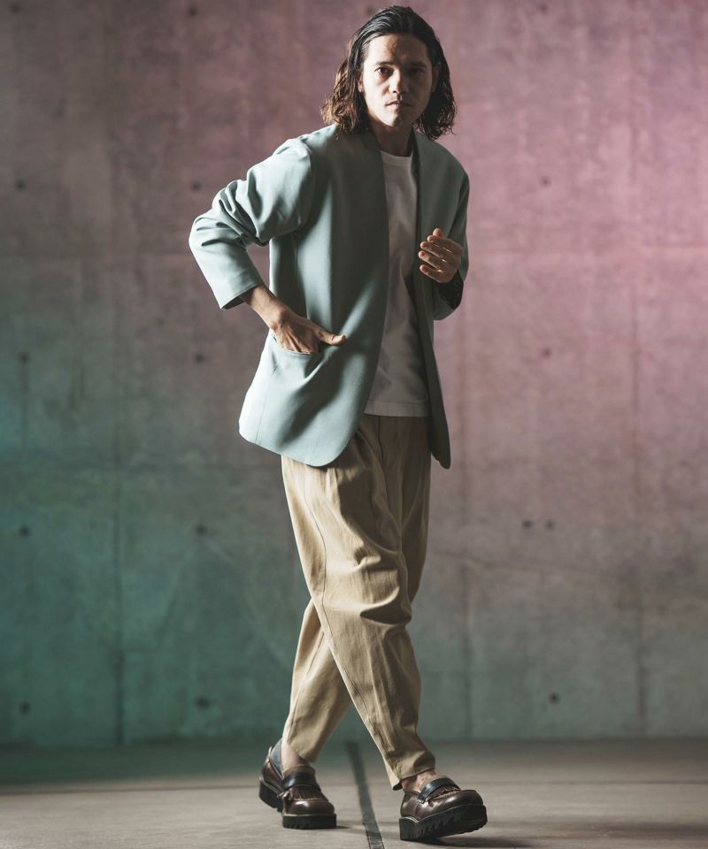 GLIMCLAP(グリムクラップ)】 Minimal detail jacket ボタンレス