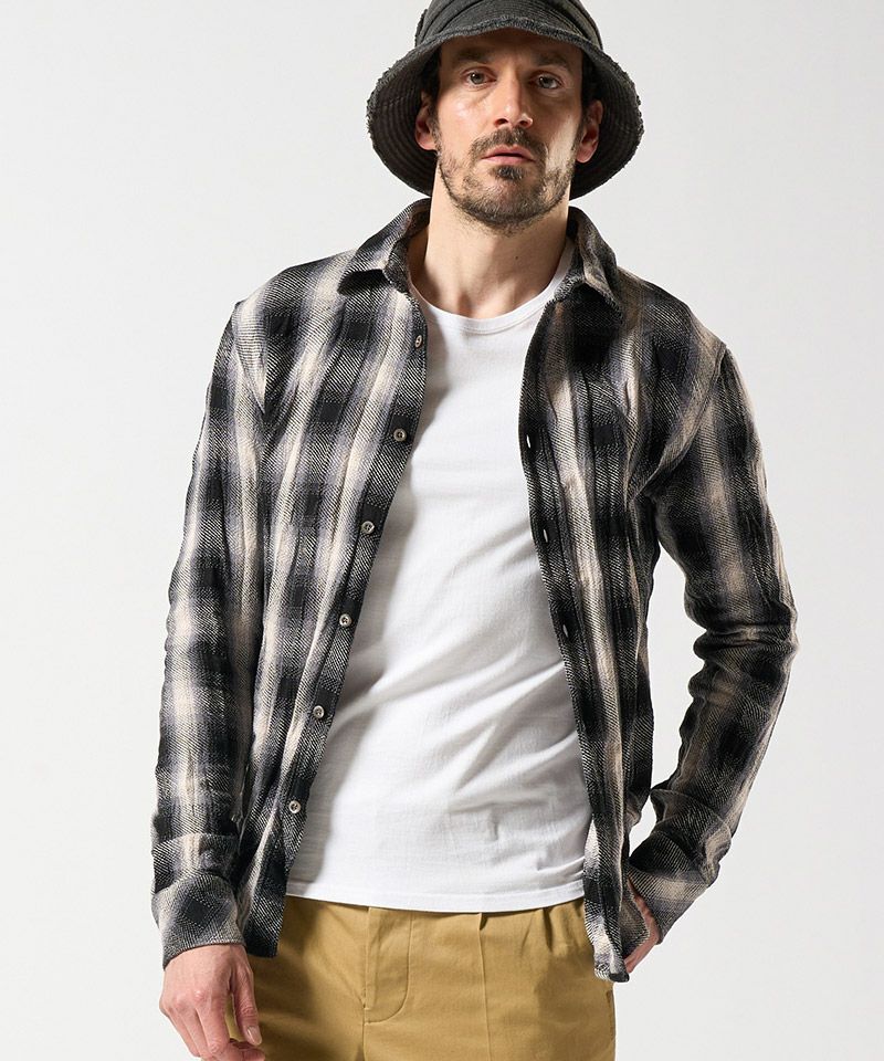 wjk】twist wrinkle check チェックシャツ(4893 ch87e) | CAMBIO カンビオ