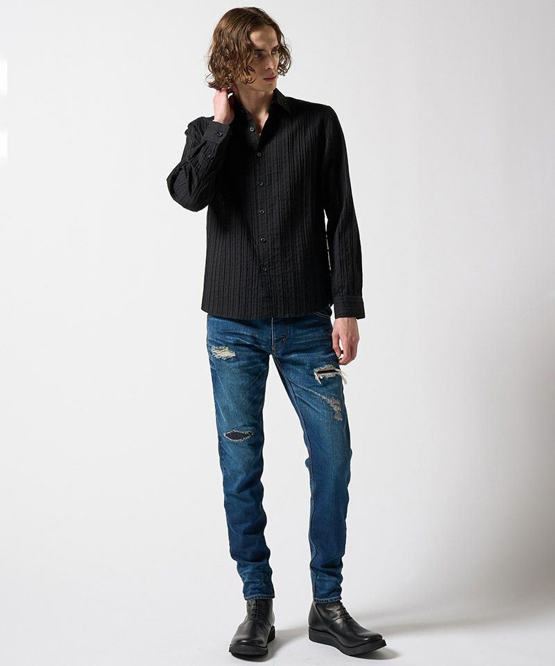 定価3.3万 wjk dungaree linen stripe シャツS