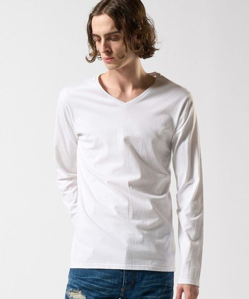 【wjk】basic V-neck L-S  V-ネックカットソー(7879 js01e)