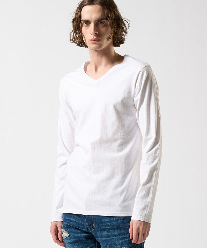 wjk】basic V-neck L-S V-ネックカットソー(7879 js01e