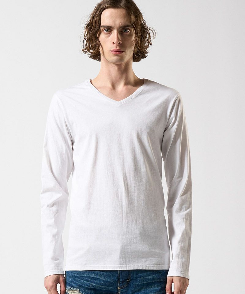 wjk】basic V-neck L-S V-ネックカットソー(7879 js01e