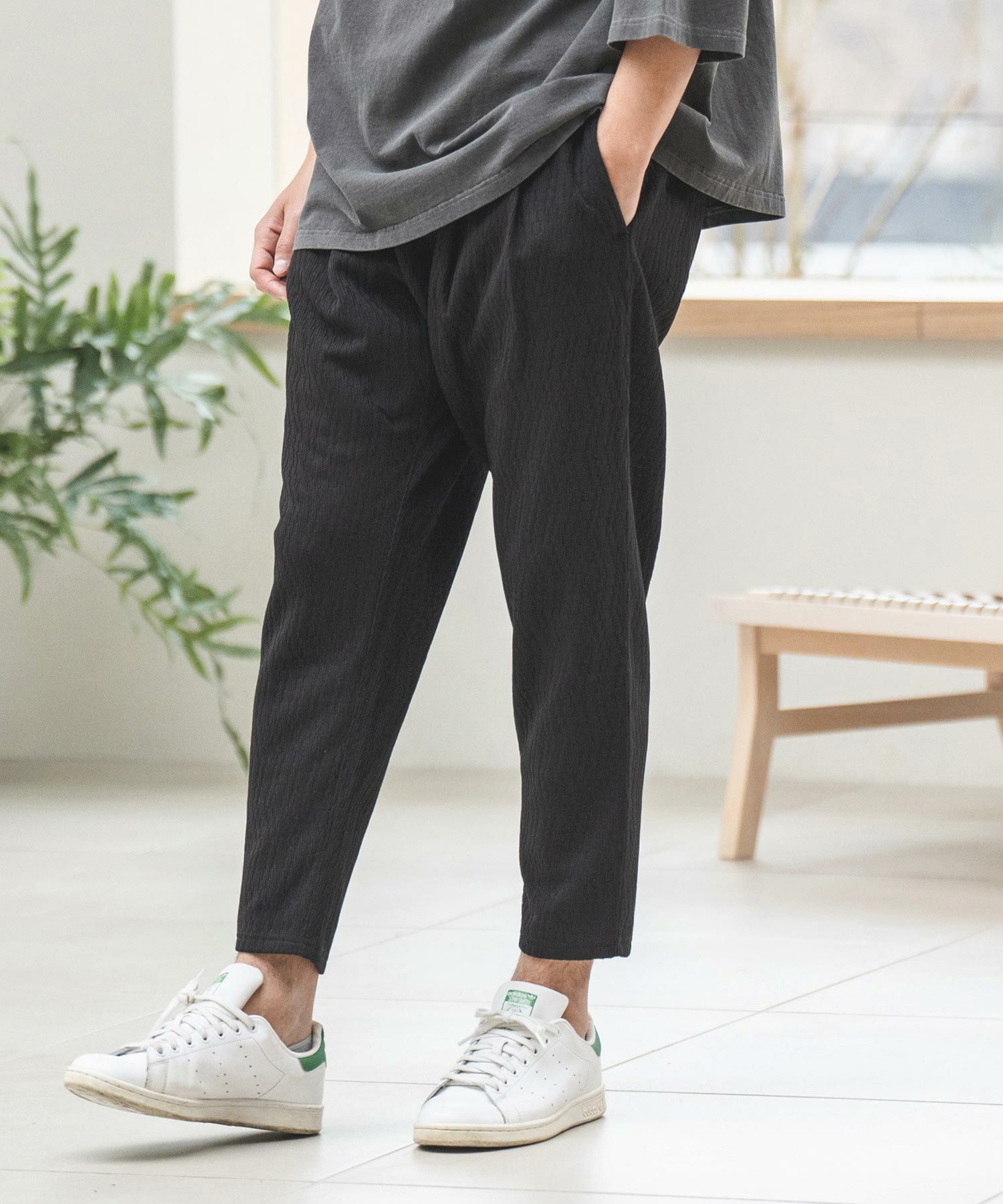 30%OFF【CAMBIO(カンビオ)】Jacquard Cut sew Tapered Pants