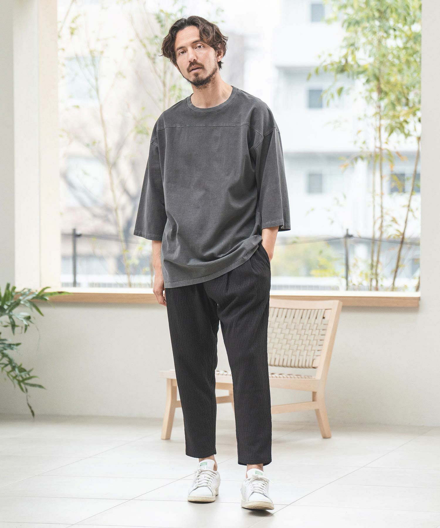 CAMBIO(カンビオ)】Jacquard Cut sew Tapered Pants テーパードパンツ 