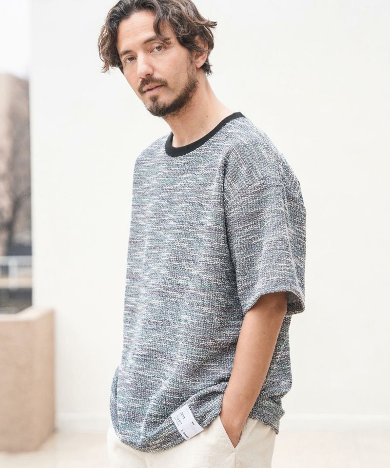 50%OFF【CAMBIO(カンビオ)】Mixed Color Boucle Short Sleeve