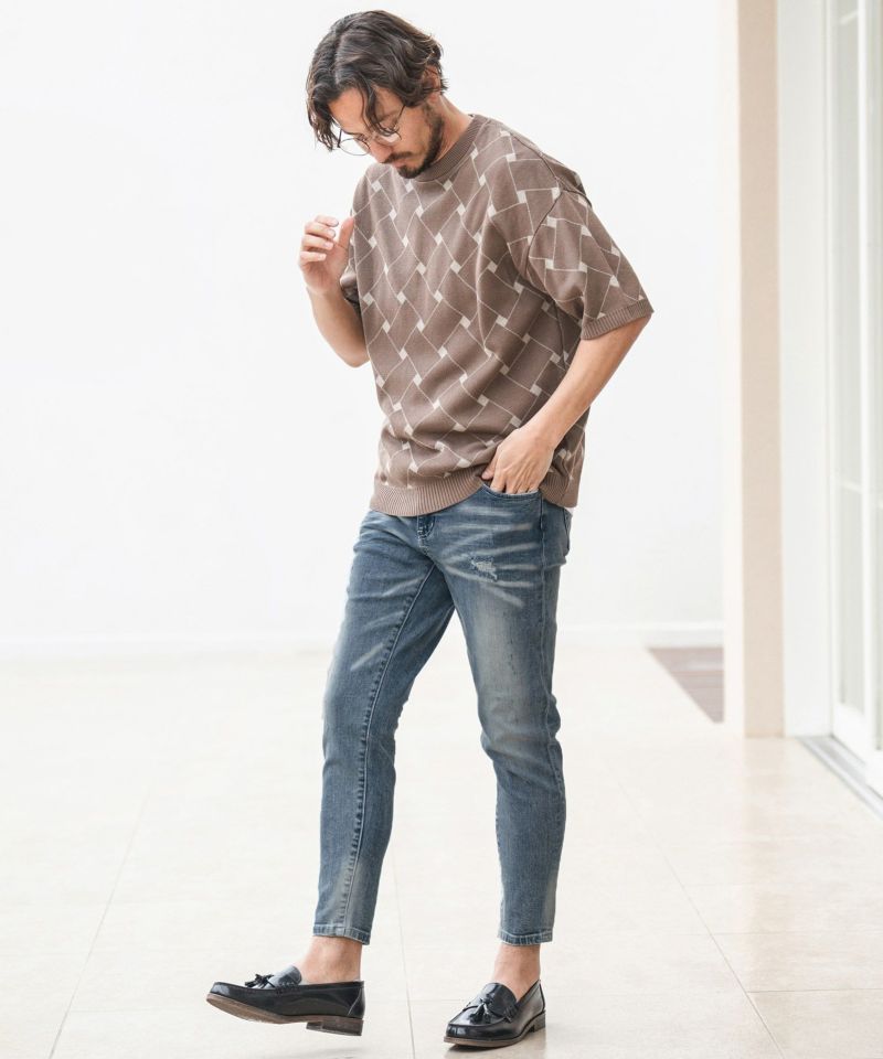 30%OFF【CAMBIO(カンビオ)】ヴィンテージ加工テーパードアンクル