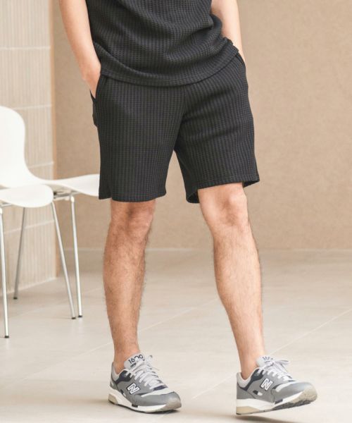 【CAMBIO(カンビオ)】イレギュラーワッフルショートパンツ