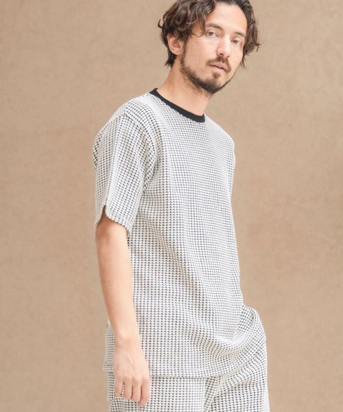 【CAMBIO(カンビオ)】イレギュラーワッフルTシャツ