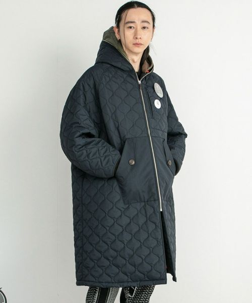 STOF(ストフ)】【予約販売9月中旬～下旬入荷】Quilt Layer Hoodie Coat