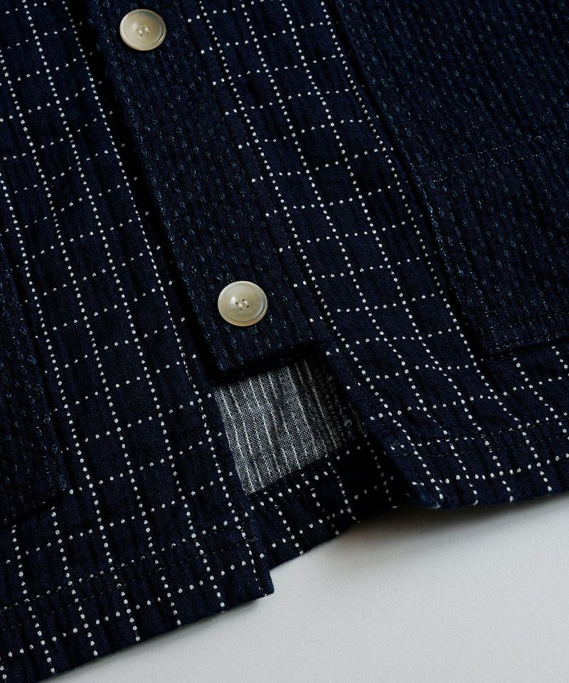 FDMTL(ファンダメンタル)】SASHIKO CARDIGAN RINSE カーディガン
