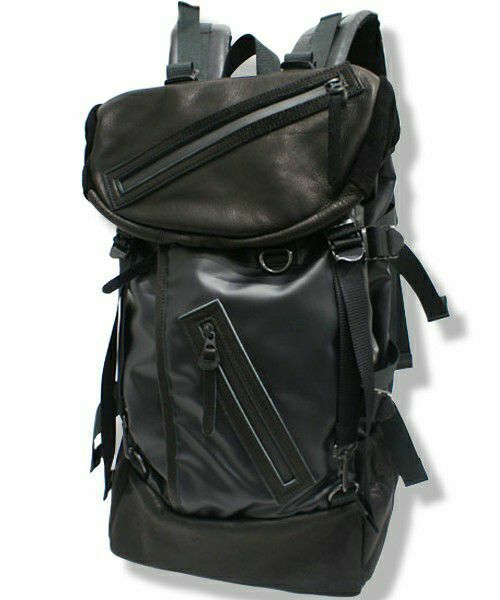 保証1年DECADE DCD-00400N BLACK Matte Nylon X Oiled Leather Back Pack ディケイド マットナイロンｘレザー バックパック リュック 未使用品 リュックサック、デイパック