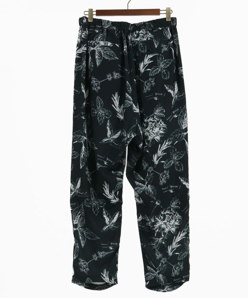 GLIMCLAP ジャージ　モノクローム　ボタニカル　パンツ GLIMCLAP(グリムクラップ)】 Monotone botanical fabric relax