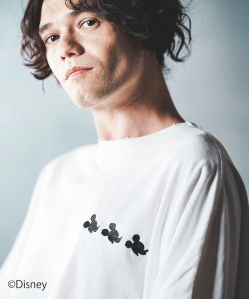 【GLIMCLAP(グリムクラップ)】Oversized 『Mickey Mouse』 embroidered T-shirt 『ミッキー』Tシャツ(ワンポイント) (16-052-gls-ce)