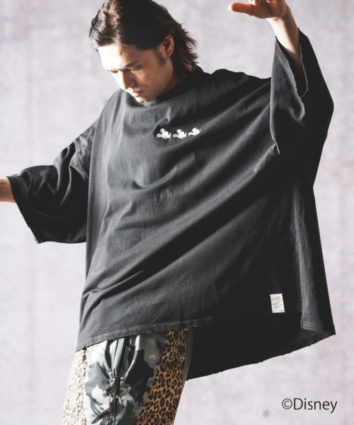 【GLIMCLAP(グリムクラップ)】Oversized 『Mickey Mouse』 embroidered T-shirt 『ミッキー』Tシャツ(ワンポイント) (16-052-gls-ce)