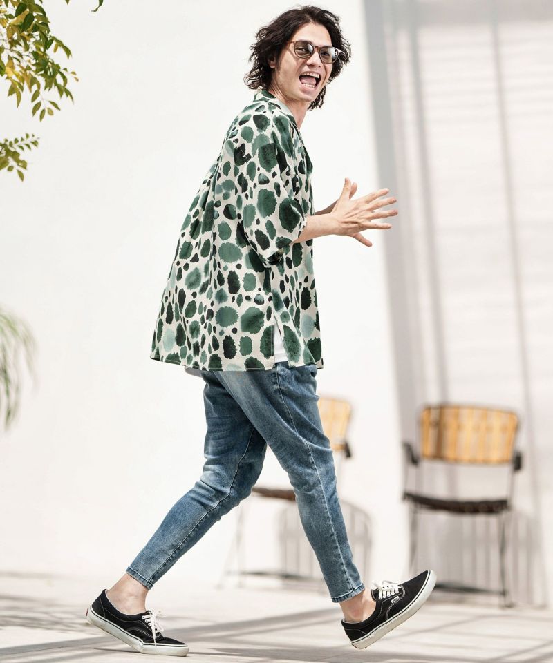 k-n　シャツ 30%OFF【CAMBIO(カンビオ)】 ビックシルエット総柄プリント