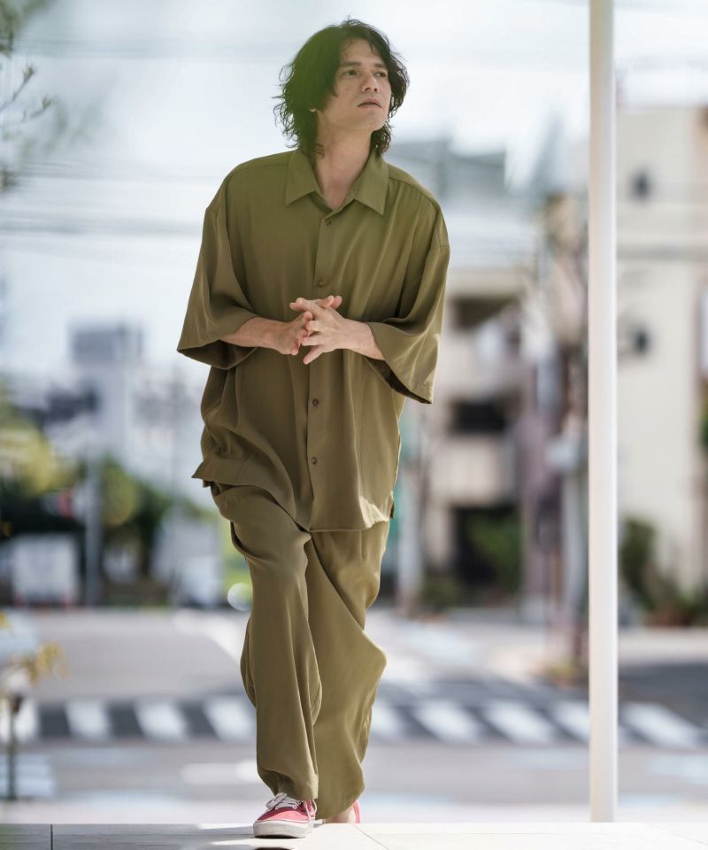 50%OFF【CAMBIO(カンビオ)】イージーワイドタックパンツ