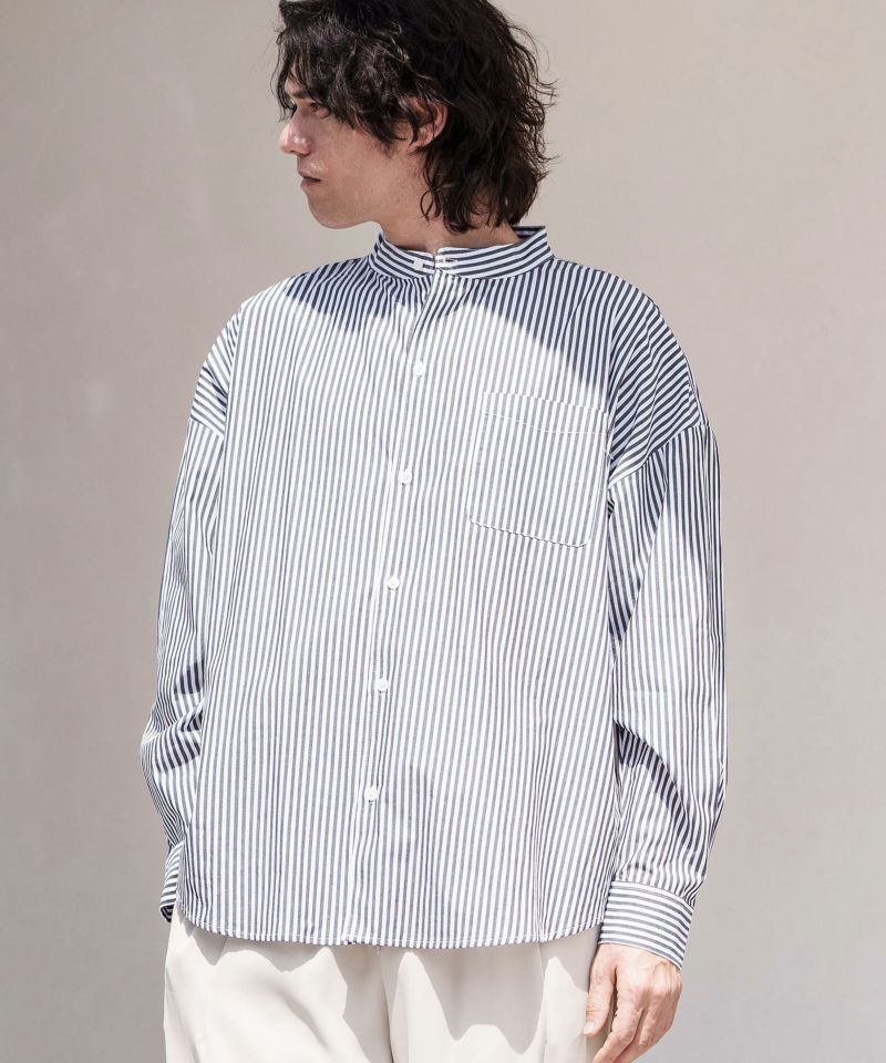 30%OFF【CAMBIO(カンビオ)】バンドカラービッグシルエットシャツ