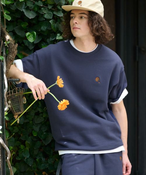 【un-filled(アンフィルド)】 GERBERA EMB CREW SWEAT T スウェットTシャツ(SDUF-2415)