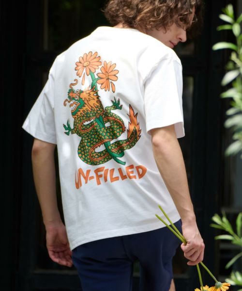 【un-filled(アンフィルド)】GERBERA DRAGON ＆TIGER PT HEAVY WEIGHT-T Tシャツ(SDUF-2413)