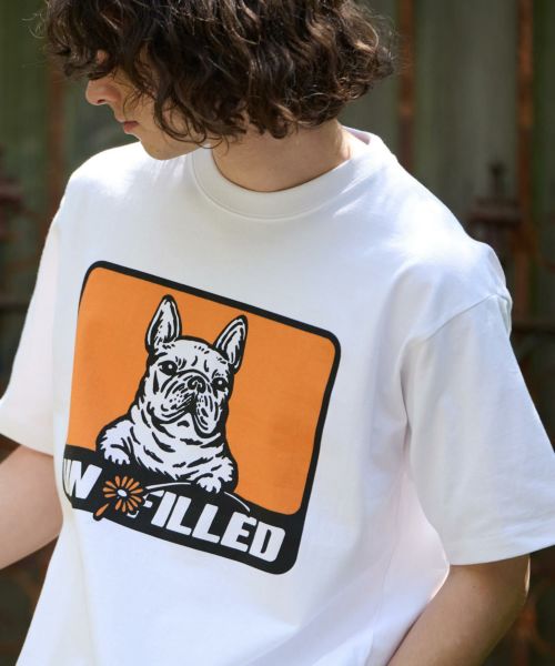 【un-filled(アンフィルド)】GERBERA DOG BOX LOGO PT HEAVY WEIGHT-T - French Bulldog Tシャツ(SDUF-2409)