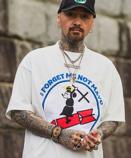50%OFF【MAYO(メイヨー)】FORGET ME NOT MAYO Embroidery short Sleeve Tee Tシャツ(24MY-SST01)
