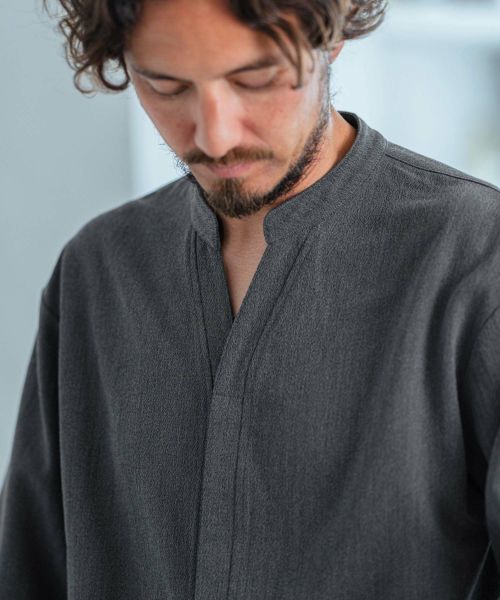 【Magine(マージン)】Skipper & fly front design 3-4 Sleeve shirt シャツ(MGN-241-2-016)