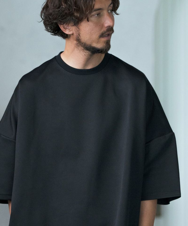 マージン Magine(マージン)】Diagonal cutting oversized T-shirt Tシャツ