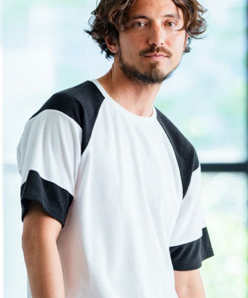 30%OFF【Magine(マージン)】Color scheme pile material T-shirt Tシャツ(MGN-241-2-023)