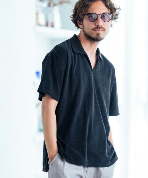 【Magine(マージン)】Pile material skipper design poloshirt ポロシャツ(MGN-241-2-024)