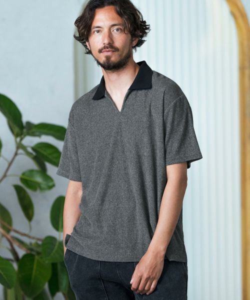 30%OFF【Magine(マージン)】Pile material skipper design poloshirt ポロシャツ(MGN-241-2-024)
