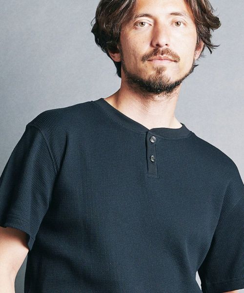 【Magine(マージン)】CTN WAFFLE HENLY-N S-S ヘンリーネックTシャツ(2422-012)
