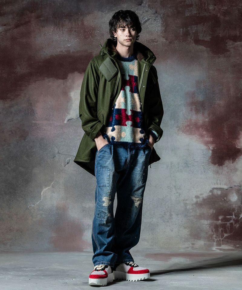 glamb コート 30%OFF【glamb(グラム)】Denim High Neck Mods Coat デニム