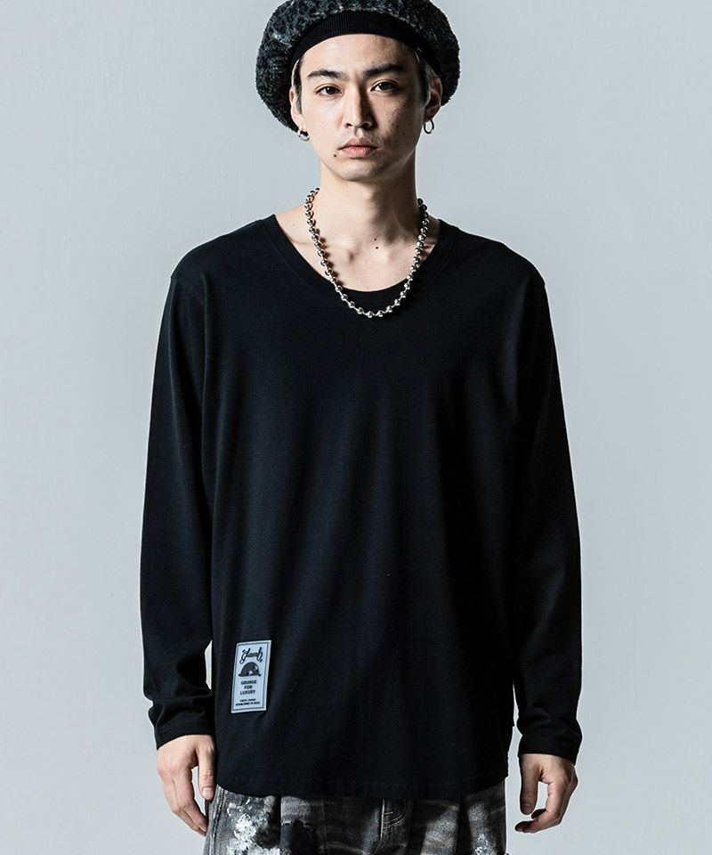 glamb(グラム)】Loose Neck Long SleevesT-Shirt ルーズネックロング