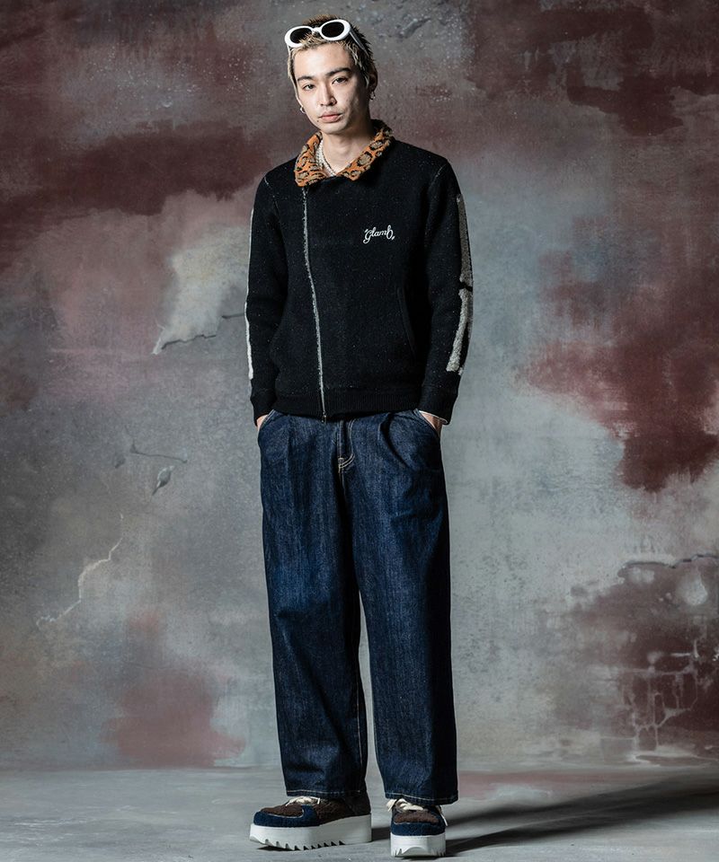 20%OFF【glamb(グラム)】Knit Riders Jacket ニットライダース