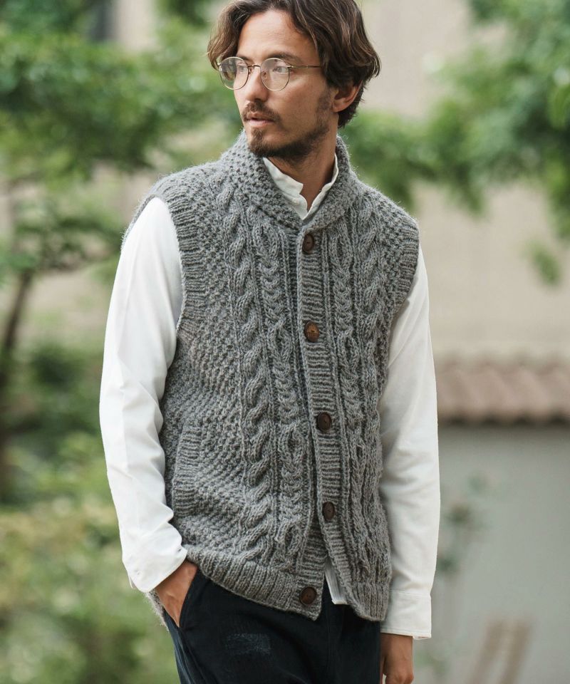 CAMBIO(カンビオ)】【HIMALAYAN CLIMBERS HAND-KNIT】CAMBIO限定別注-手編みショールベスト(CAHCK-F84)  | CAMBIO カンビオ