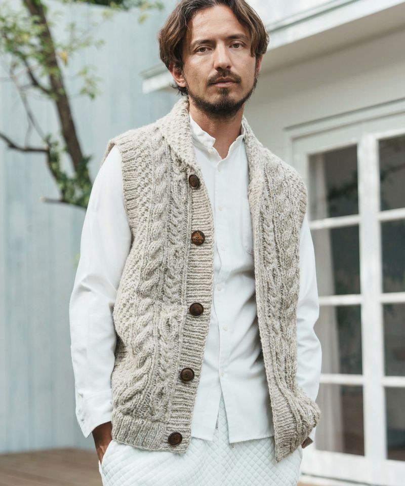 CAMBIO(カンビオ)】【HIMALAYAN CLIMBERS HAND-KNIT】CAMBIO限定別注-手編みショールベスト(CAHCK-F84)  | CAMBIO カンビオ