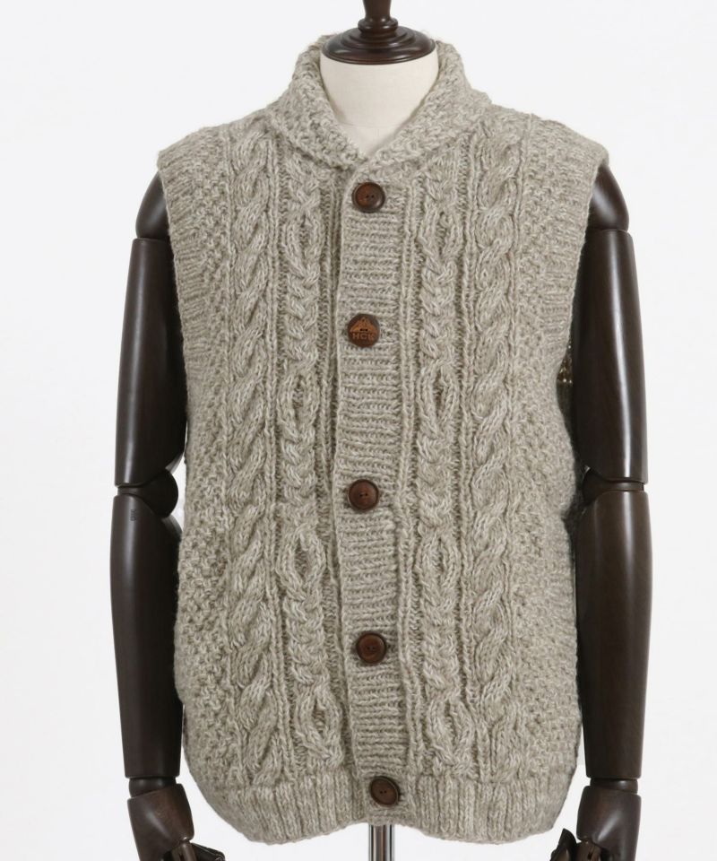 HIMALAYAN CLIMBER'S HAND KNIT 手編みウールベスト CAMBIO ベスト ジレ mcg3492-「HIMALAYAN CLIMBERS HAND-KNIT