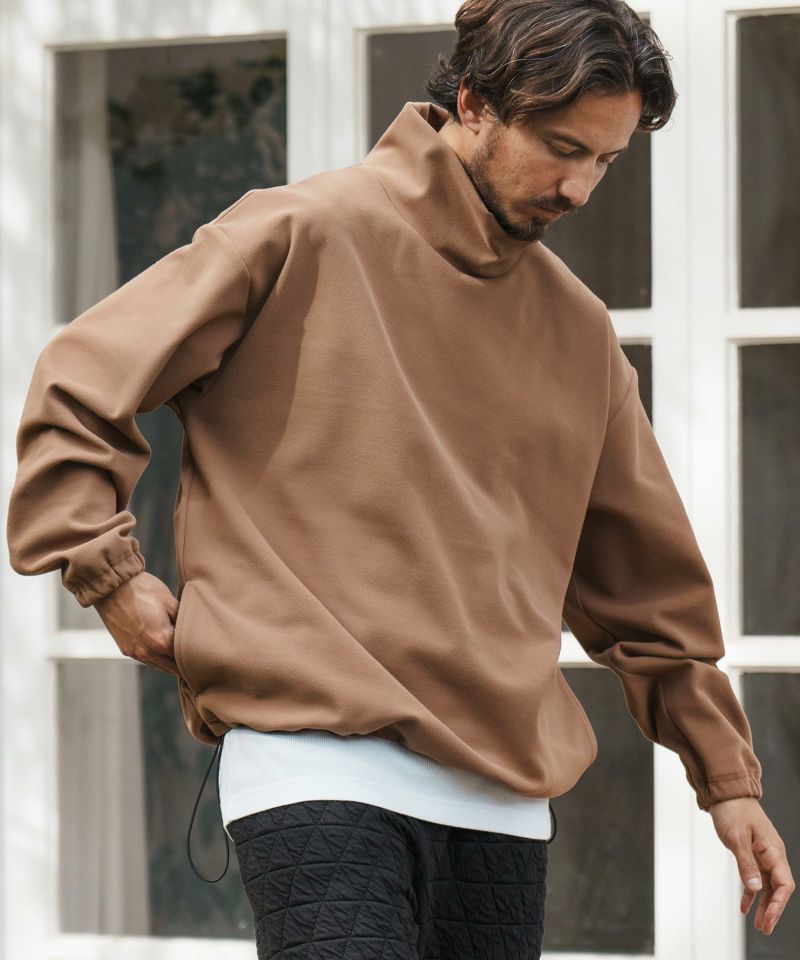 50%OFF【CAMBIO(カンビオ)】起毛ダンボールニットハイネックカットソー