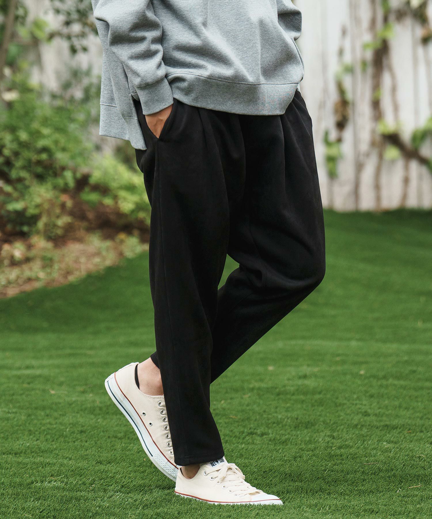 CAMBIO(カンビオ)】Suede Ponti Cut Pants サルエル テーパード パンツ 