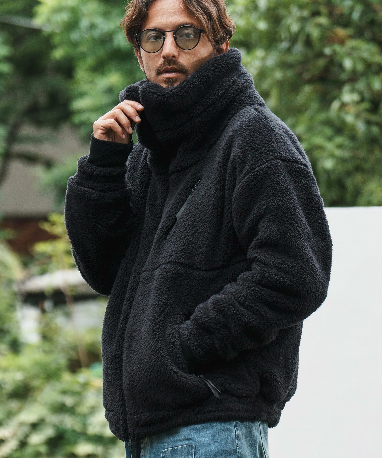 CAMBIO(カンビオ)】Short Microfur Volume Neck Stand Blouson 